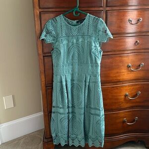 White House Black Market Lace Midi Dress in Teal